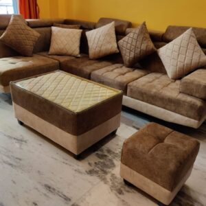 Modern Luxe L-Shaped Fabric Sofa
