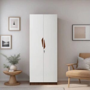 Classic 2-Door Teak Wood Wardrobe