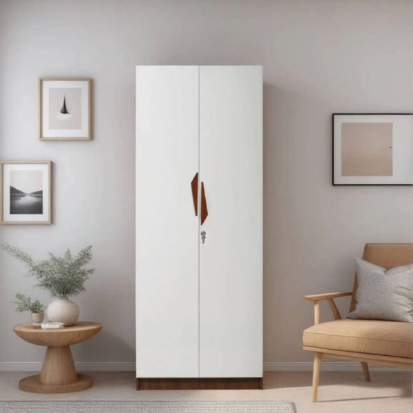 Classic 2-Door Teak Wood Wardrobe