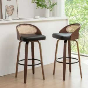 Wooden Bar Stool with Cushioned Seat