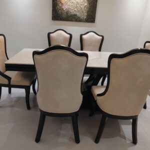 Modern 6-Seater Wooden Dining Table Set