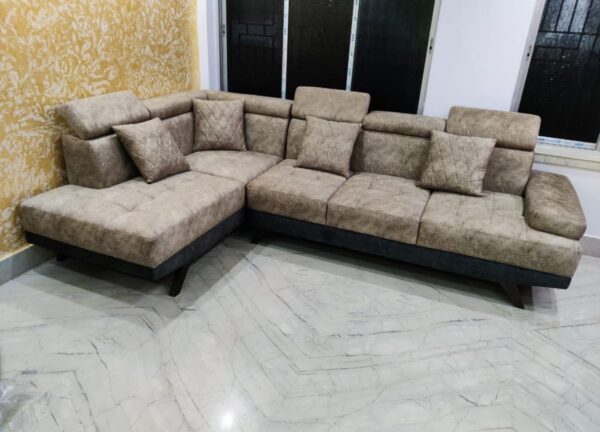 Elegant L-Shaped Chenille Sofa