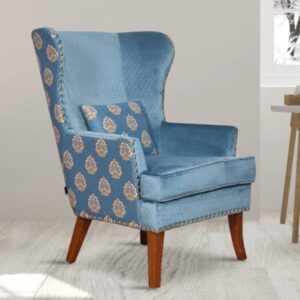 Floral Fabric Wingback Chair