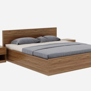 Minimalist Platform Bed with Wooden Slats