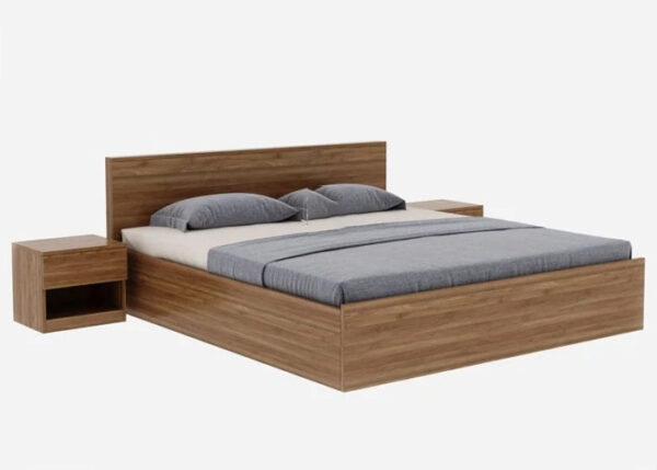 Minimalist Platform Bed with Wooden Slats