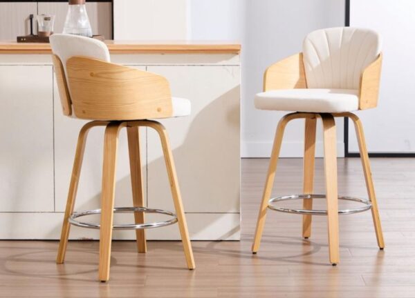 Premium Wooden Bar Chair – Natural Finish & Timeless Design