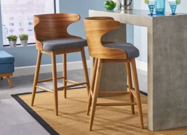 Classic High Bar Chair with Fabric Seat – Comfortable & Durable