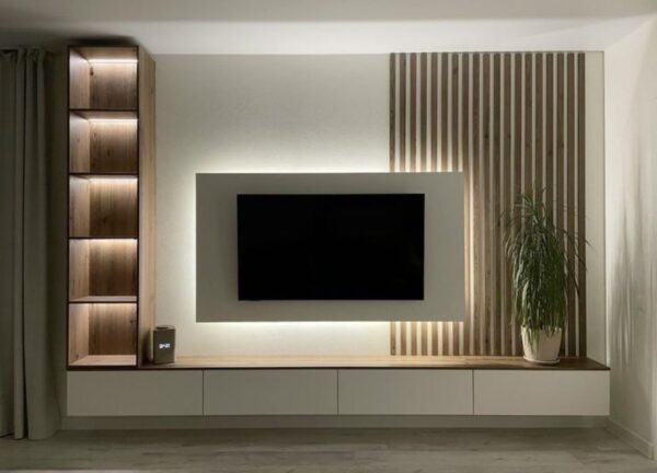 Wall-Mounted TV Unit for a Clean Look