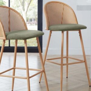 Handcrafted Bar Stool – Solid Wood with Upholstered Top