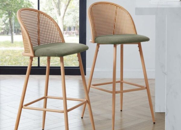 Handcrafted Bar Stool – Solid Wood with Upholstered Top