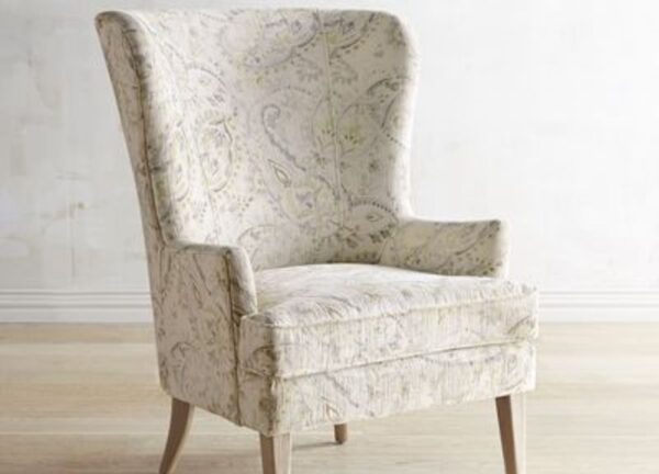 Accent Wing Chair – Elegant Design with Textured Fabric