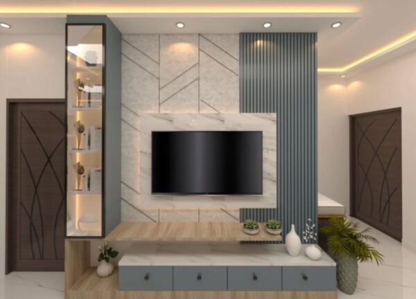 Scandinavian-Style TV Stand with Natural Finish