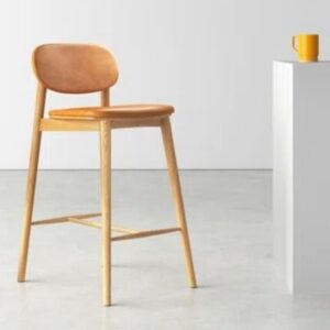 High Wooden Bar Stool with Backrest – Elegant & Supportive