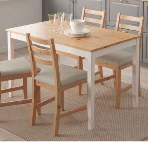 Rustic Wooden Dining Set – Natural Finish & Traditional Charm