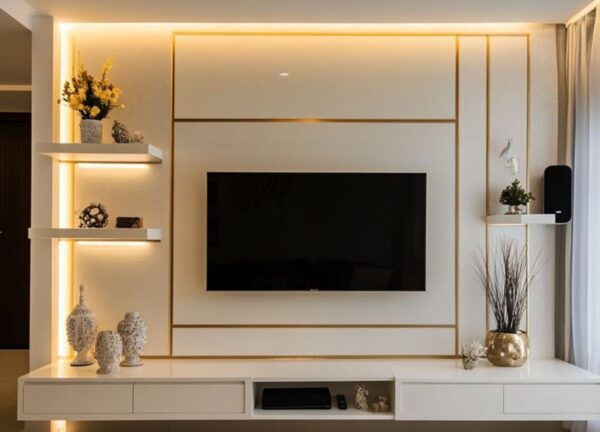Entertainment Unit with LED Lighting